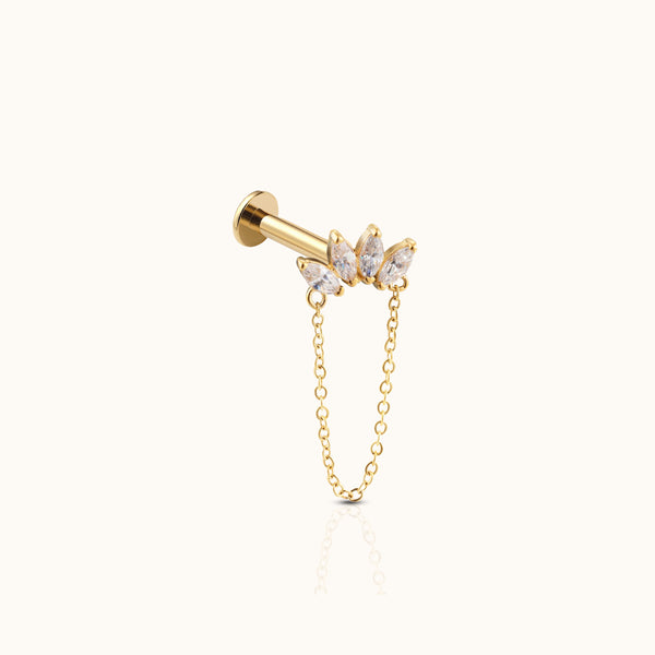 14KSolidGoldFlowerDangleChainT