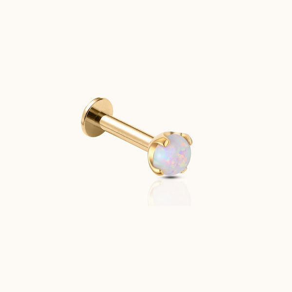 Opal Dangle Attachment. 14karat solid gold. Hangs 3/4 of outlets an inch down. Attachment is for any 20,18,16 and 14gauge Piercing