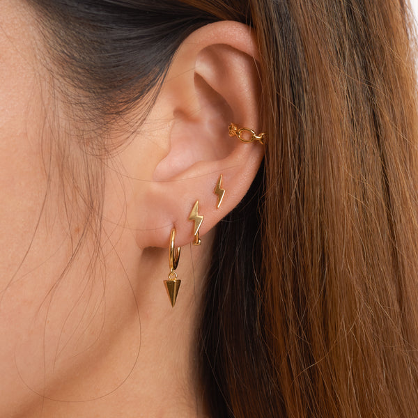ピアス Hoop Earring (Gold) Amazon.com: 14K Yellow Gold Hoop Earrings (14 X 7) Made In