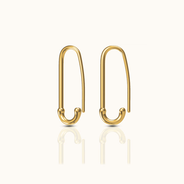 【wingbling】14k Ridge Two-Pin Earcuff Earrings ファサ 着用 SafetyPinEarrings_Doviana_Gold