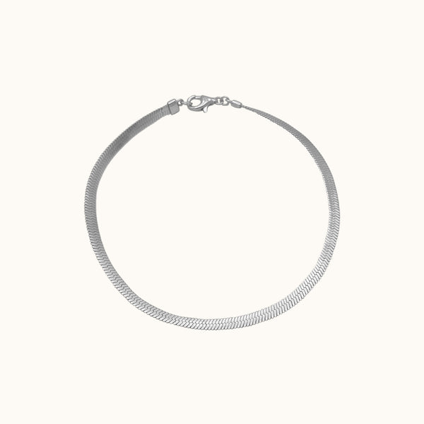 3mm Herringbone Bracelet Silver Snake Chain Bracelet Bold