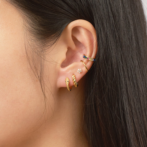 SERPENT LOOP HUGGIE HOOPS