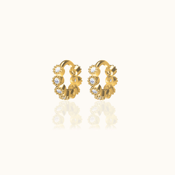 Crystal CZ Mini Hoops Petite Tiny Tragus Cartilage Piercing Huggie