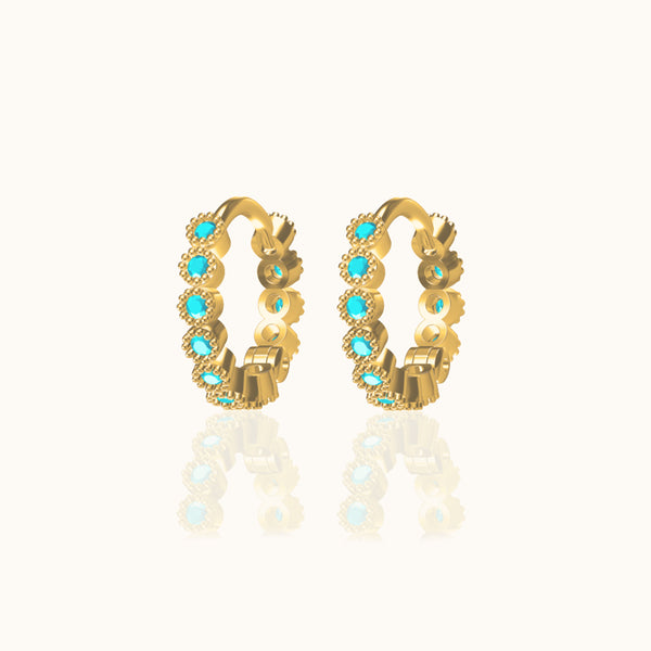 Turquoise Bead Hoops main image 0
