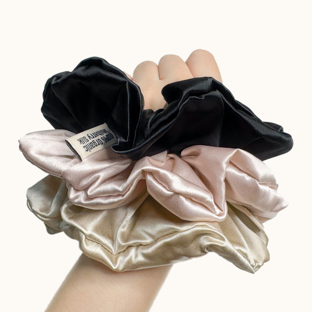 100% Organic Mulberry Silk Luxe Hydration Oversized Scrunchie