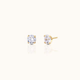 14K Solid Gold 2mm CZ Threadless Labret Flat Back Nap Earring by Doviana