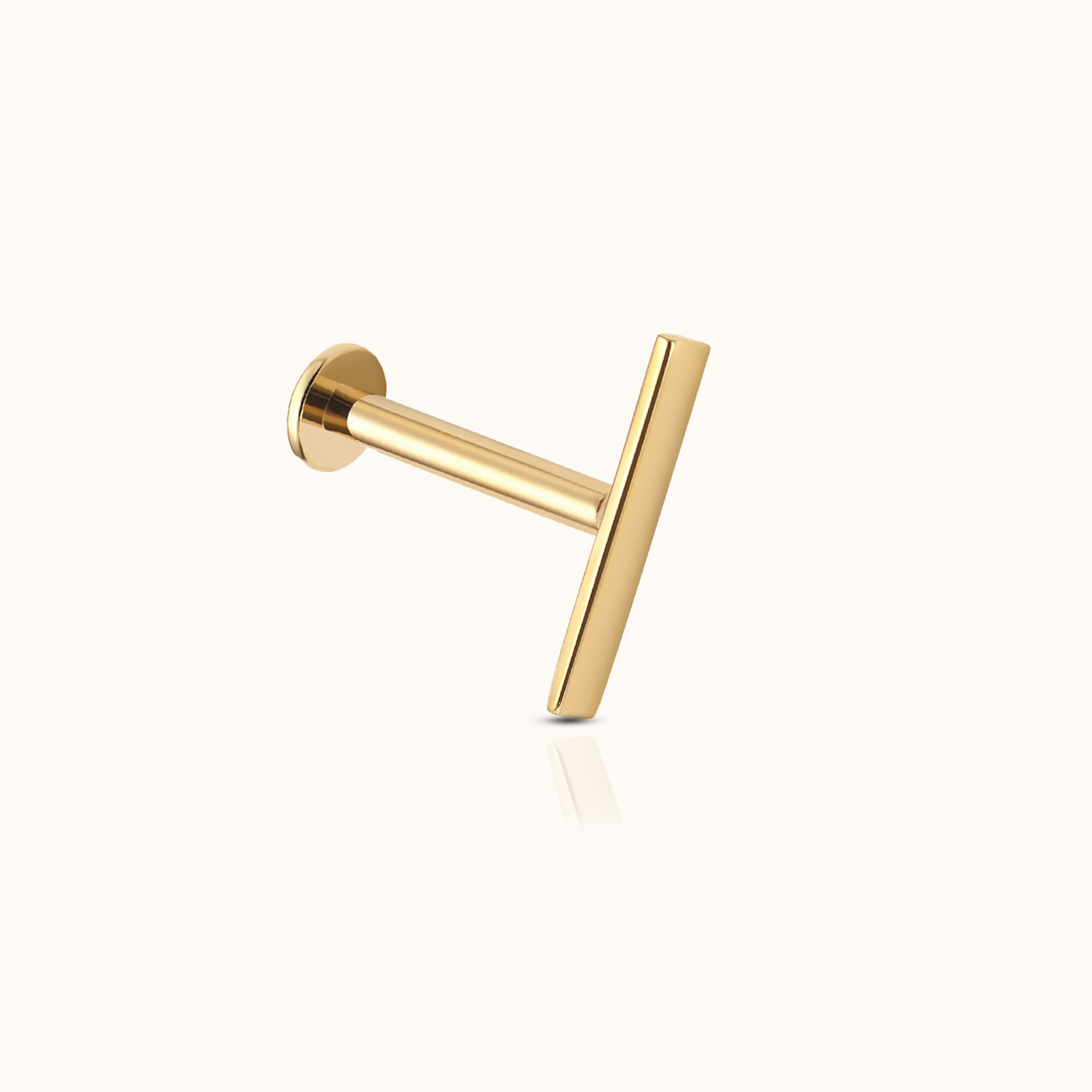 14K Solid Gold Trefoil CZ Flower Threadless Labret Flat Back Earring –  Doviana