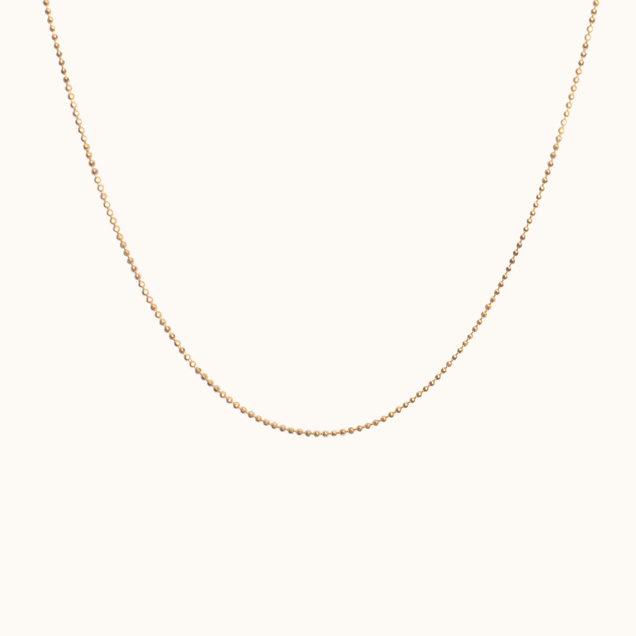 14K Solid Gold Diamond Cut Hammered Disco Ball Bead Chain Necklace by Doviana