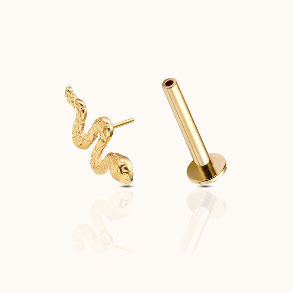 FLAT BACK Threadless Earrings 14K Solid Gold Nap Sleep Earrings – Doviana