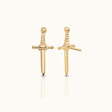 14K Solid Gold Sword Threadless Labret Flat Back Nap Earring by Doviana