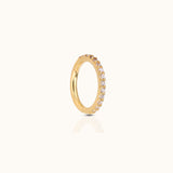14K Solid Gold 6mm CZ Clicker Nap Hoop Earring by Doviana