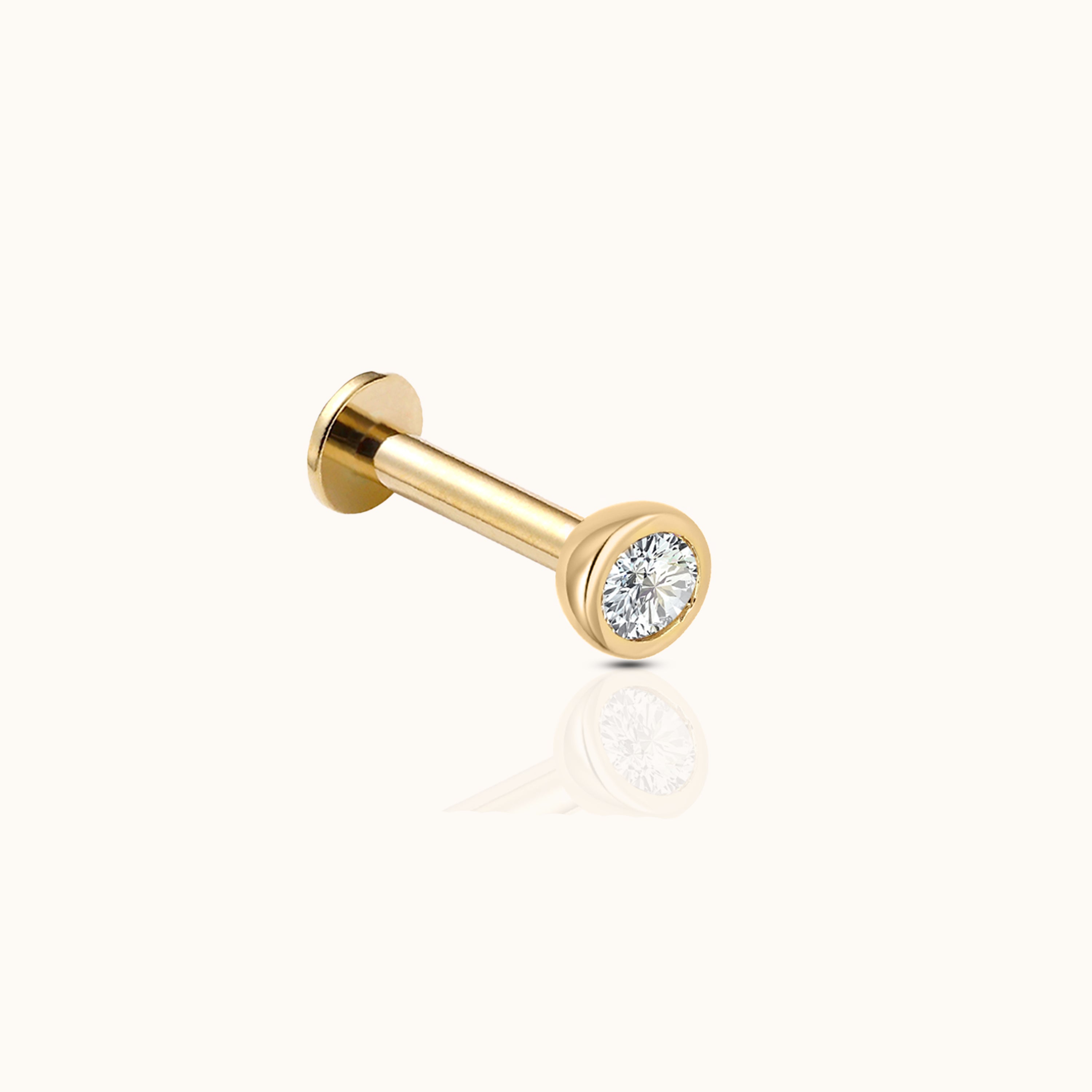 [ILYAND] 韓国ブランド☆14K☆Lucky Single Piercing ISLA DOUBLE PIERCING LOOP EARRING WITH DIAMOND CHAIN DROP