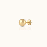 14K Solid Gold Single 4mm Sphere Ball Stud Earring by Doviana