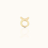 14K Solid Gold Taurus May Birth Earth Sign Zodiac Astrology Constellation Threadless Labret Flat Back Earring by Doviana