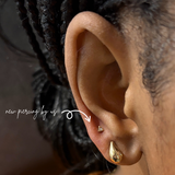 14K Solid Gold Triangular Trillion-inspired Pyramid Prong Setting CZ Threadless Labret Flat Back Earring