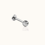 Ball Threadless Labret Flat Back Nap Earring Stud Push Back Wear to Sleep by Doviana