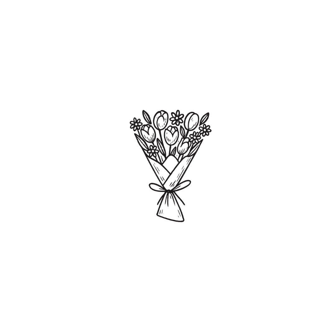 Bloom Bouquet — A Gift of Beauty & New Beginnings by DOVIANA Tattoo Studio (height 0.55‘’)