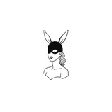 Bunny Babe — Sweet, Mysterious, Unapologetic 🖤🐰 by DOVIANA Tattoo Studio (width 0.4‘’) 