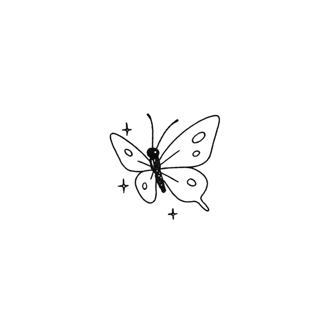 Butterfly - A Symbol of Transformation & Freedom by DOVIANA Tattoo Studio (height 0.5‘’)