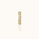 CZ Bezel Bead Ear Cuff Cubic Zirconia Gold Secure Cartilage Fake Piercing by Doviana
