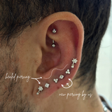 CZ Flower Dangle Studs by DOVIANA