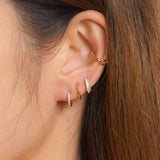 Classic Twisted Hoop Earrings 18K Gold Crew Set Mini Petite Rope Twist Huggie Hoops by Doviana