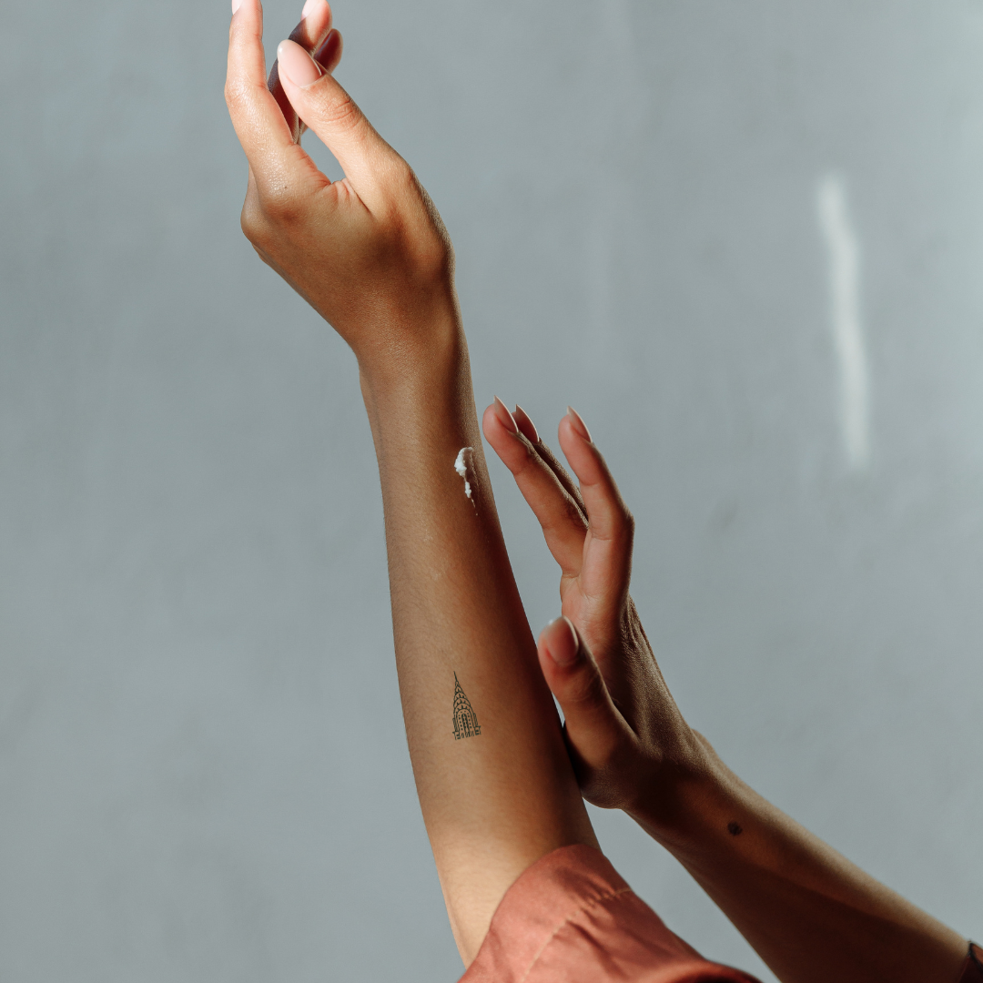 Chrysler Building Line Art Tattoo – NYC Icon Mini Design by DOVIANA Tattoo Studio