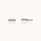 Classic Bar Studs Earrings Mini Petite Charm Pure Silver Single Row Tiny 925 Sterilng Silver Bar by Doviana