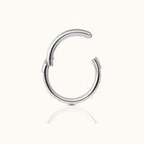 Classic CZ Clicker 10mm Titanium Hinged Hoop Earring