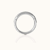 Classic CZ Clicker 10mm Titanium Hinged Hoop Earring
