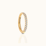Classic CZ Clicker 10mm Titanium PVD Gold Hinged Hoop Earring