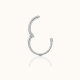 Classic CZ Clicker 6mm Titanium Hinged Hoop Earring