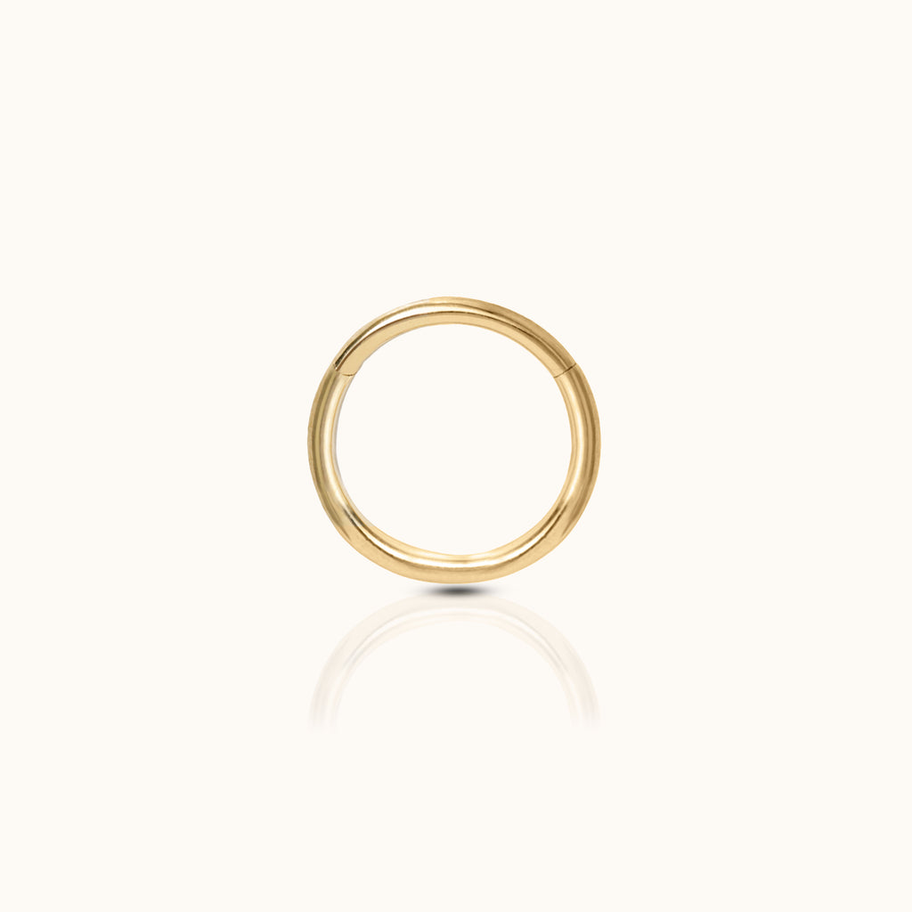 Classic Clicker 6mm Titanium PVD Gold Hinged Nap Hoop Earring Single Earring by Doviana