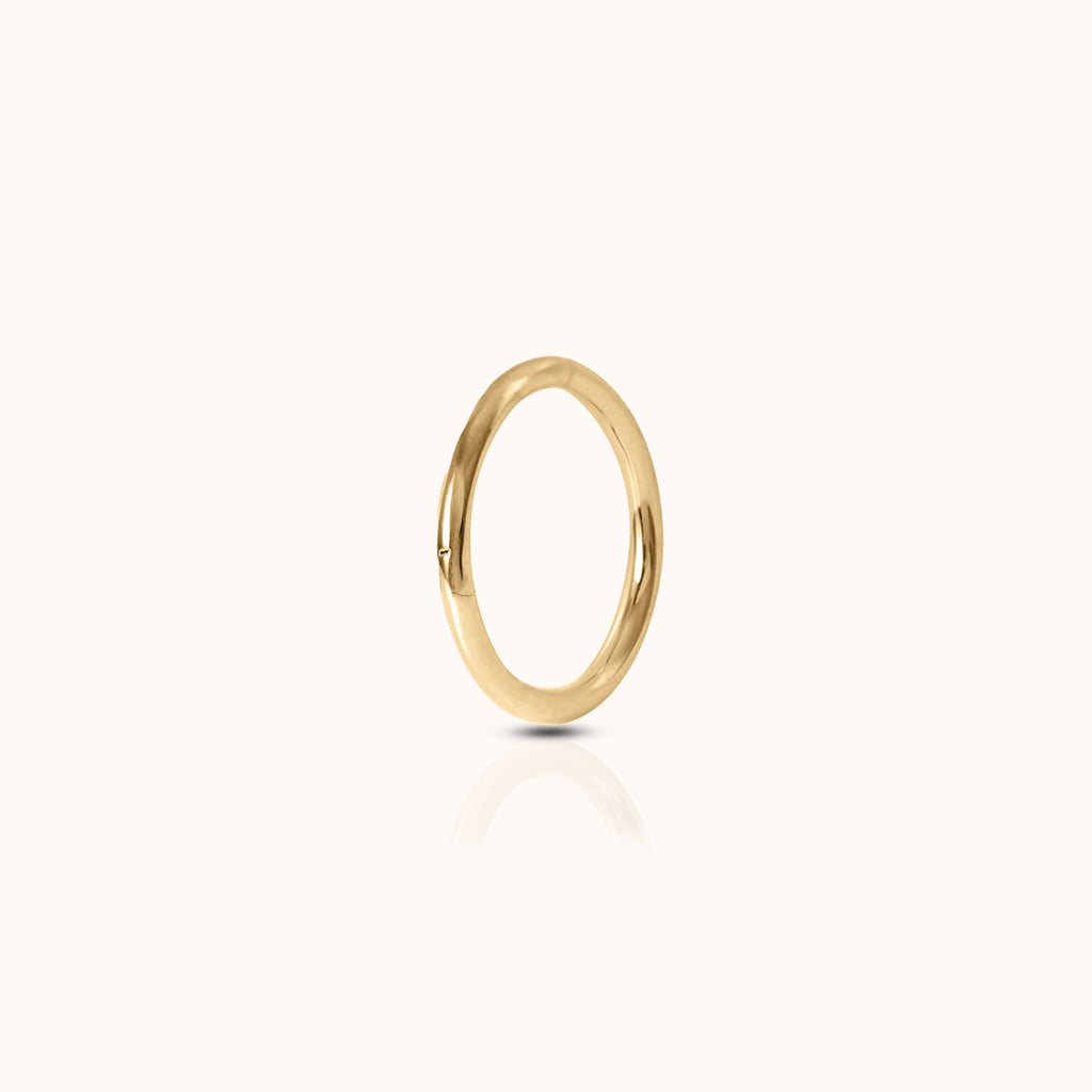 Classic Clicker 6mm Titanium PVD Gold Hinged Nap Hoop Earring Single Earring by Doviana