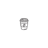 Coffee To-Go — A Tiny Sip of Daily Ritual by DOVIANA Tattoo Studio (height 0.4‘’)