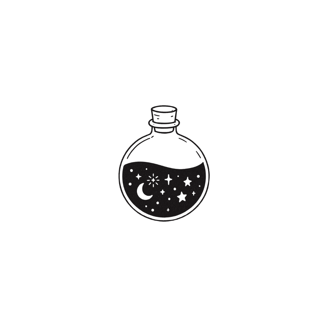 Cosmic Potion — A Bottle Full of Stars by DOVIANA Tattoo Studio (width 0.5‘’)