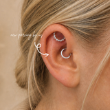8mm Daith CZ Clicker Titanium Hinged Hoop Earring, minimalist cartilage earring for daith and helix piercings, hypoallergenic jewelry for sensitive ears