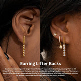 DOVIANA Extra Secure DV Logo Earring Lifter Backs for Heavy or Droopy Earrings with Comfortable Silicone Posts