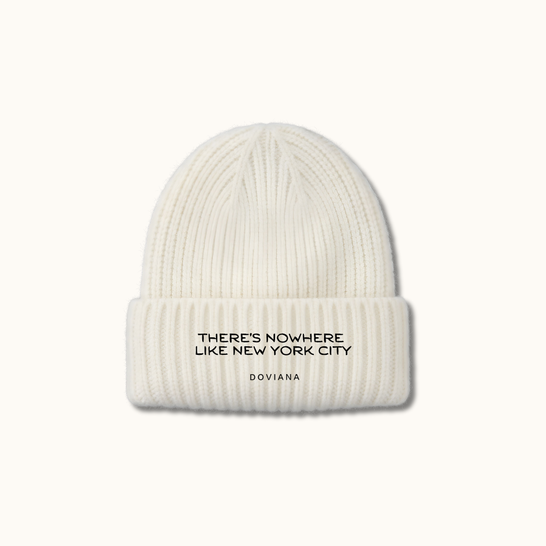 DOVIANA Signature NYC Vibe Ribbed Beanie Hat