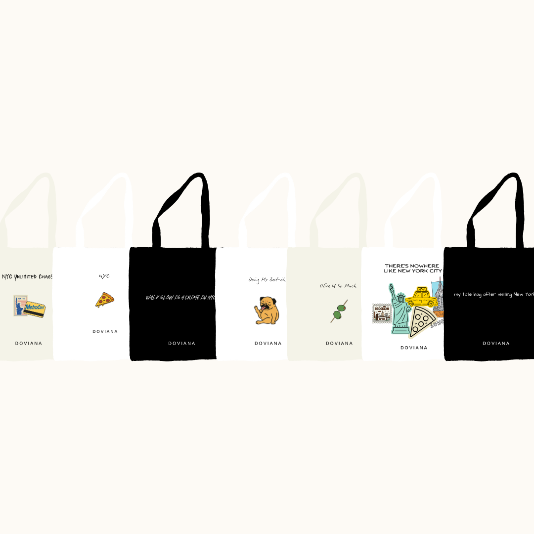 DOVIANA Signature NYC Vibe Tote Bags