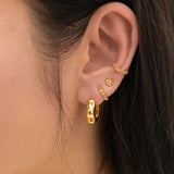 Hexagon Beaded Stud Earrings in Gold by Doviana