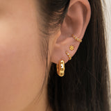 Hexagon Beaded Stud Earrings in Gold by Doviana