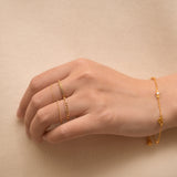 14K Solid Gold Figaro Link Chain Ring by Doviana