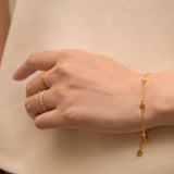 14K Solid Gold Figaro Link Chain Ring by Doviana