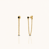 Dainty CZ Chain Stud Earrings