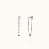 Dainty CZ Chain Stud Earrings