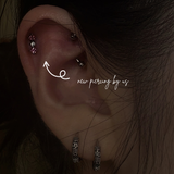 Diamond Shaped Pink CZ Bar Threadless Titanium Flat Back Earring by DOVIANA