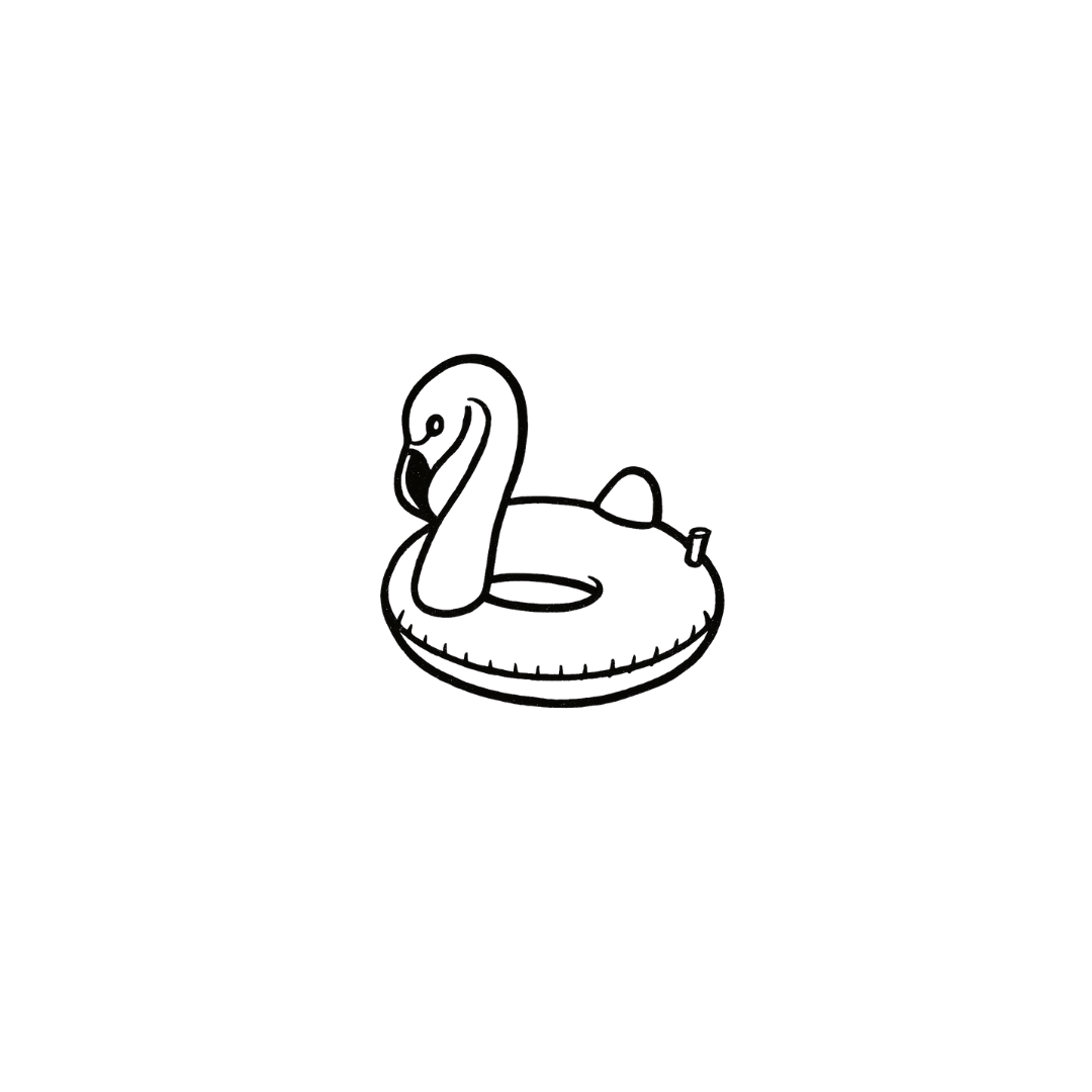 Flamingo Float — A Splash of Fun & Sunshine by DOVIANA Tattoo Studio (length 0.5‘’)