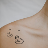 Flamingo Float — A Splash of Fun & Sunshine by DOVIANA Tattoo Studio (length 0.5‘’)