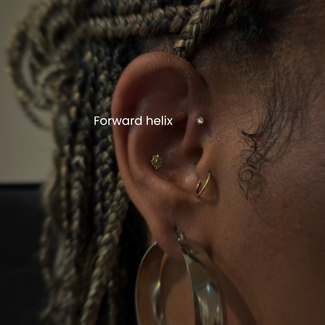 Forward Helix Piercing in NYC | DOVIANA SoHo Studio